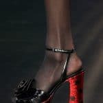 Saint Laurent Black/Red Glittery Platform Sandals - Spring 2015