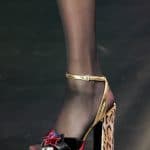 Saint Laurent Gold/Black/Red Platform Sandals - Spring 2015