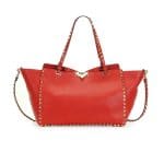 Valentino Red Rockstud Medium Tote Bag - Cruise 2015