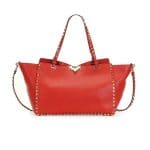 Valentino Red Rockstud Medium Tote Bag - Cruise 2015