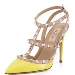 Valentino Yellow/Beige Patent Rockstud Slingback Pump - Cruise 2015