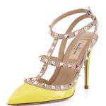 Valentino Yellow/Beige Patent Rockstud Slingback Pump - Cruise 2015