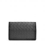 Bottega Veneta Black Intrecciato Woven Clutch Bag - Cruise 2015