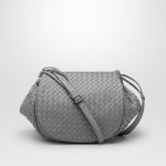 Bottega Veneta New Light Grey Intrecciato Nappa Flap Messenger Bag - Cruise 2015