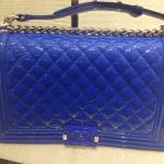 Chanel Blue Patent Boy Flap New Medium Bag - Cruise 2015