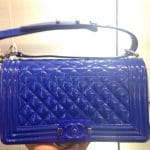 Chanel Blue Patent Boy Flap Old Medium Bag - Cruise 2015