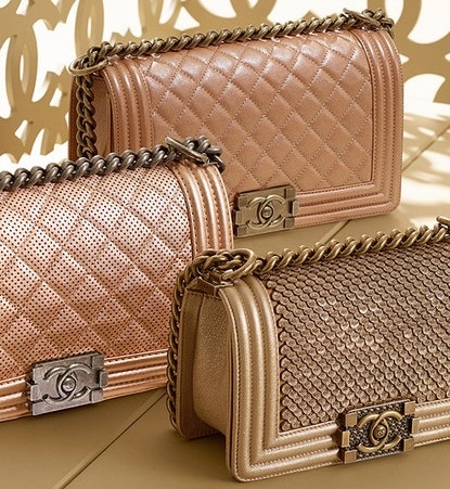 Chanel Cruise 2015 Bag Collection featuring Boy Flaps in Rose Gold -  Spotted Fashion