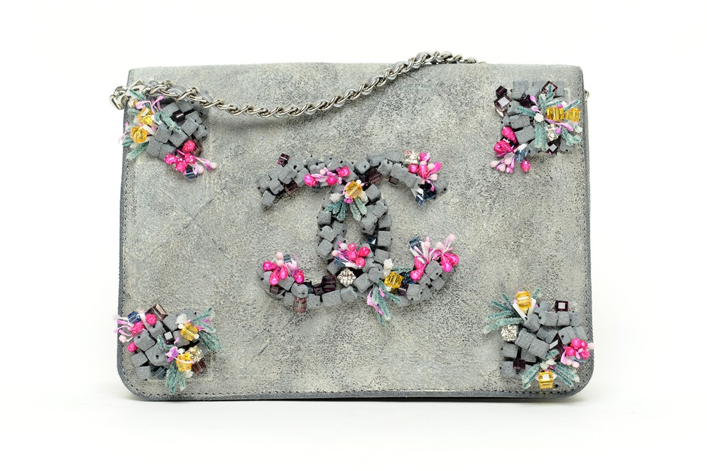Chanel Floral Embroidery Taupe Suede Flap Bag - Spring Summer 2015