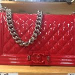 Chanel Red Patent Boy Flap Old Medium Bag - Cruise 2015