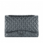 Chanel Silver Grey Maxi Flap Bag - Cruise 2015