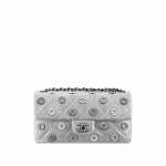 Chanel Silver Perforated CC Medals Flap Mini Bag - Cruise 2015