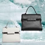 Delvaux Ivory/Noir Tempete MM and GM Bags - Fall 2014