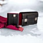 Delvaux Noir/Berry Madame Portefeuille Compact and Madame Pochette Bags - Fall 2014