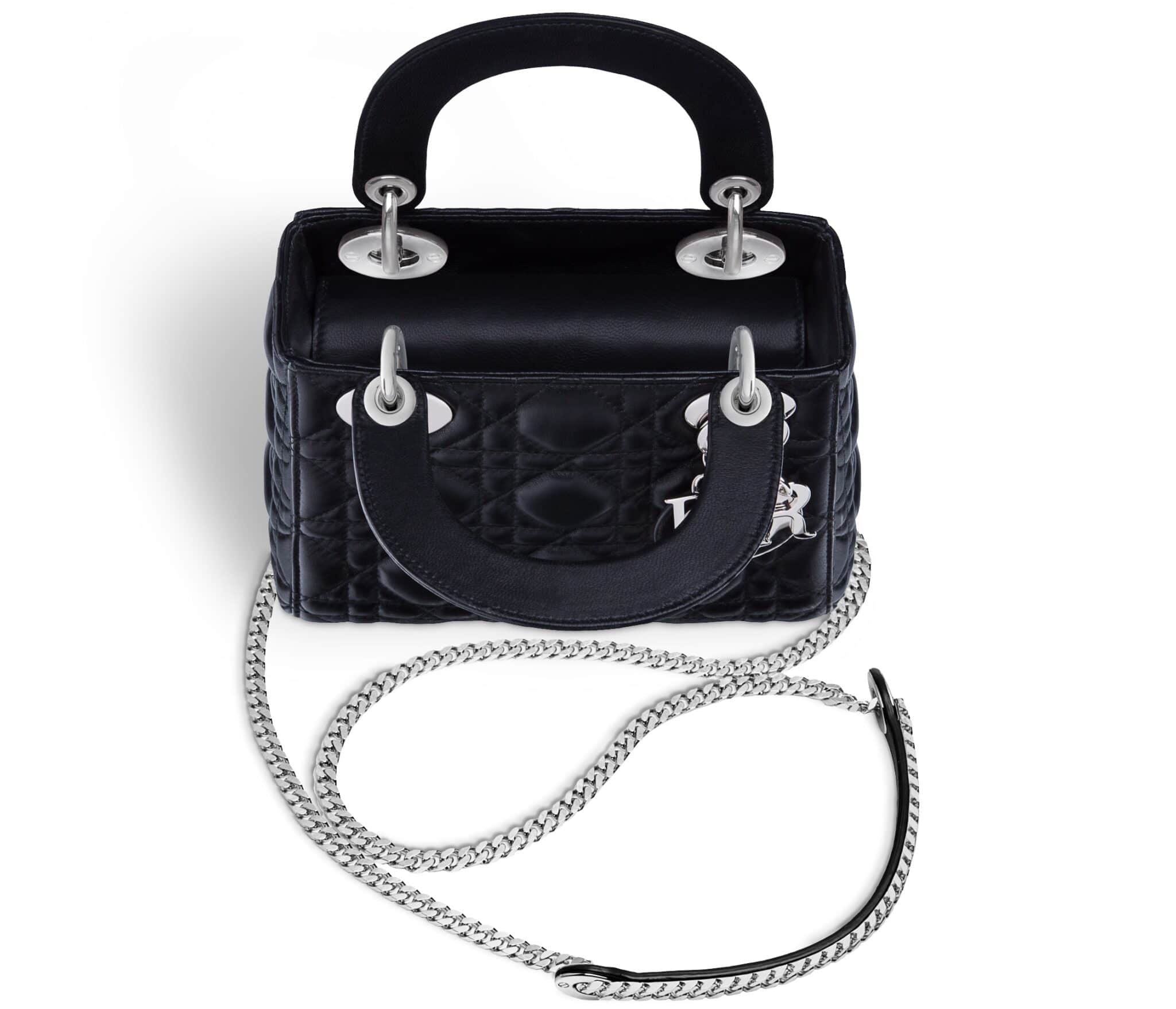 Dior Black Lady Dior with Chain Mini Bag 2