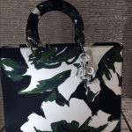 Dior Green/Black/White Floral Abstract Lady Dior Bag - Cruise 2015