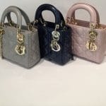Dior Grey/Black/Pink Lady Dior with Chain Mini Bags