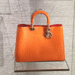 Dior Orange Ostrich Diorissimo Bag - Cruise 2015