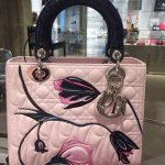 Dior Pink Floral Printed/Cannage Lady Dior Bag - Cruise 2015