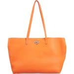 Fendi Orange Selleria Turn Lock Tote Small Bag