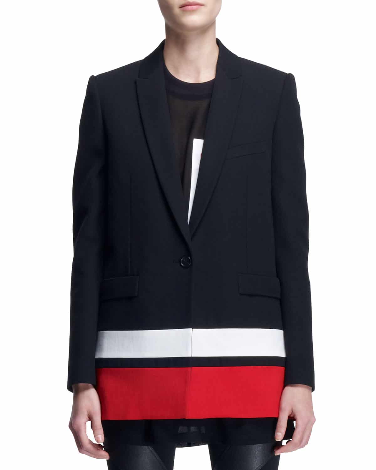 Givenchy Striped-Border Boyfriend Jacket
