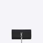 Saint Laurent Black Python Embossed Classic Monogram Tassel Clutch Bag - Cruise 2015