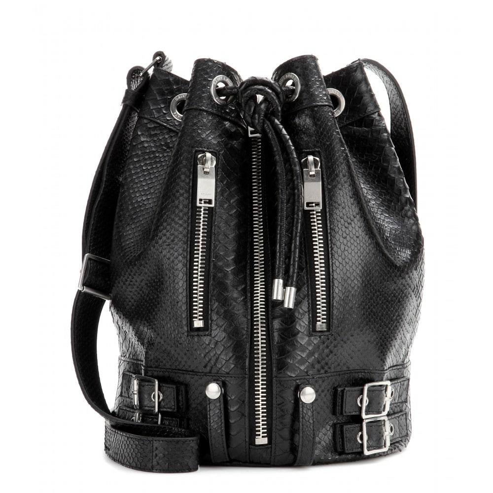 Saint Laurent Black Rider Medium Bucket Bag