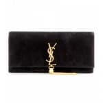 Saint Laurent Black Suede Classic Monogramme Clutch Bag