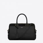 Saint Laurent Black Suede:Leather Classic Duffle 6 Bag