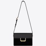 Saint Laurent Black Suede/Leather Lulu Medium Bag