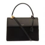 Saint Laurent Black Suede:Leather Moujik Bag