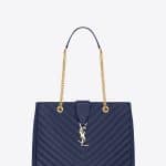 Saint Laurent Blue Matelasse Classic Monogram Shopping Bag - Cruise 2015