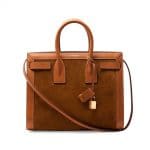 Saint Laurent Light Cognac Suede/Leather Sac De Jour Bag