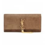 Saint Laurent Militare Suede Classic Monogramme Clutch Bag