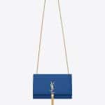 Saint Laurent Royal Blue Classic Monogram Tassel Satchel Medium Bag - Cruise 2015