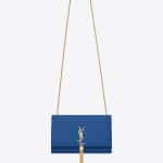 Saint Laurent Royal Blue Classic Monogram Tassel Satchel Medium Bag - Cruise 2015