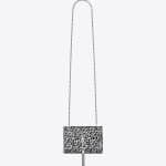 Saint Laurent Silver/Black Leopard Glitter Classic Monogram Tassel Satchel Small Bag - Cruise 2015