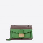Valentino Khaki/Green Rivet Colorblock Double Shoulder Bag