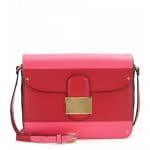 Valentino Pink/Red Rivet Colorblock Shoulder Bag