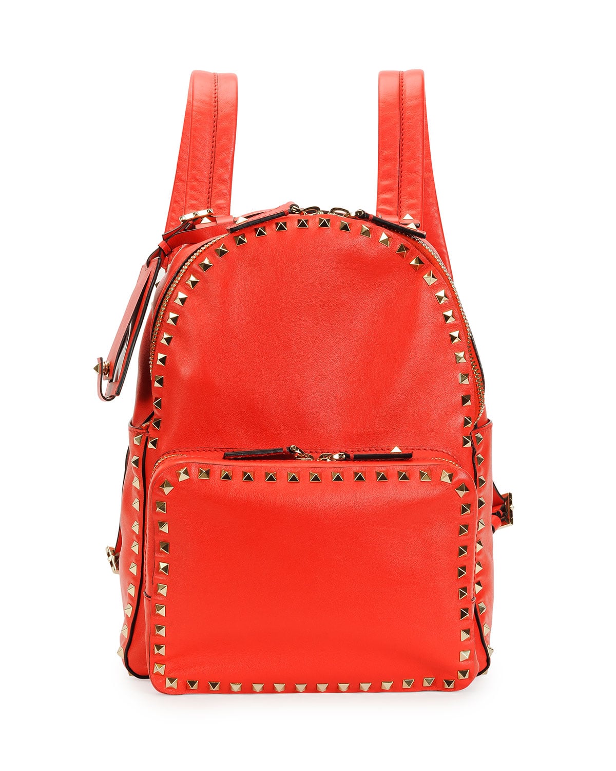 Valentino Red Rockstud Medium Backpack Bag