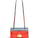 Valentino Red/Grey Rivet Colorblock Double Handle Shoulder Bag