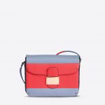 Valentino Red/Grey Rivet Colorblock Shoulder Bag