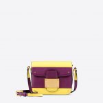 Valentino Yellow/Violet Rivet Colorblock Mini Shoulder Bag