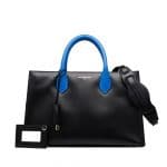 Balenciaga Black with Blue Snakeskin Handles Padlock Nude Work XS Bag