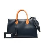 Balenciaga Encre with Orange Snakeskin Handles Padlock Nude Work XS Bag