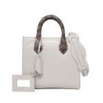 Balenciaga Light Grey with Taupe Grey Snakeskin Handles Padlock Nude Mini All Afternoon Bag