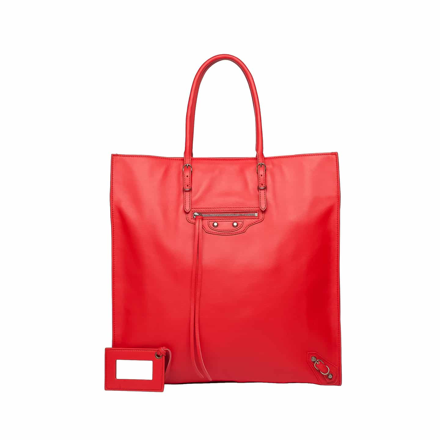 Balenciaga Rouge Cerise Papier Ledger Bag