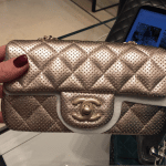 Chanel Gold Perforated Classic Flap Extra Mini Bag
