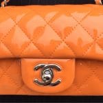 Chanel Orange Patent Classic Flap Extra Mini Bag