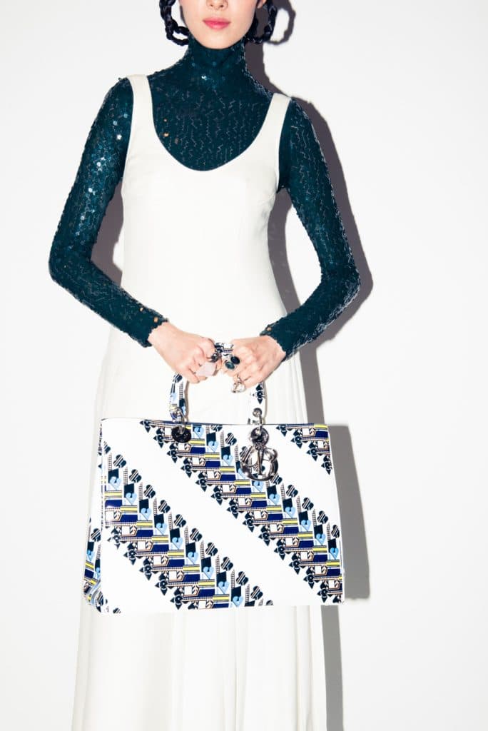 Dior White Printed Diorissimo Tote Bag 2 - Pre-Fall 2015