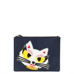 Karl Lagerfeld Navy Monster Choupette Coated Canvas Pouch
